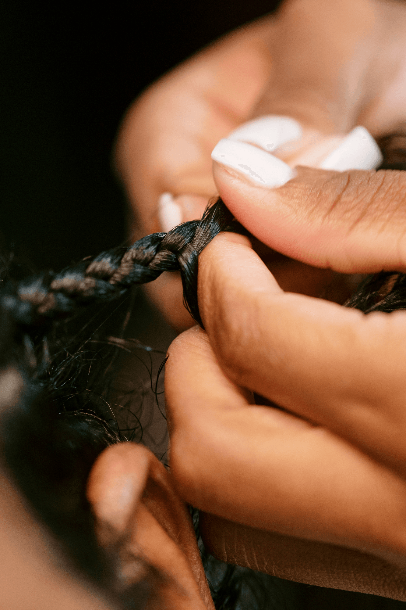 Knotless braid detail